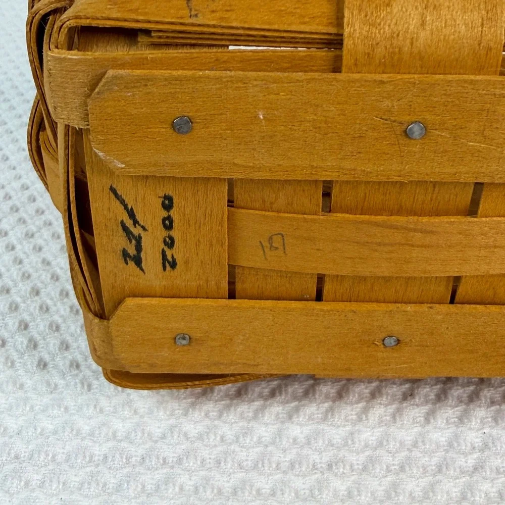 Longaberger 2000 Handwoven Slanted Rectangular Maple Wood Basket 12x6x4